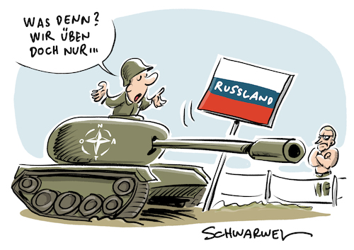 Cartoon: Manöver Saber Strike (medium) by Schwarwel tagged manöver,saber,strike,militär,soldat,soldaten,panzer,eu,europäische,union,europa,waffen,gewalt,russland,putin,nato,osteuropa,baltikum,moska,kreml,litauen,bundeswehr,armee,heer,caartoon,karikatur,schwarwel,krieg,terror,terroranschlag,kord,tot,tod,manöver,saber,strike,militär,soldat,soldaten,panzer,eu,europäische,union,europa,waffen,gewalt,russland,putin,nato,osteuropa,baltikum,moska,kreml,litauen,bundeswehr,armee,heer,caartoon,karikatur,schwarwel,krieg,terror,terroranschlag,kord,tot,tod