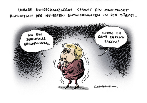 Cartoon: Merkel Gewalt Türkei (medium) by Schwarwel tagged bundeskanzlerin,merkel,erschrocken,gewalt,türkei,karikatur,schwarwel,erdogan,terror,demokratie,regierung,macht,machthaber,bundeskanzlerin,merkel,erschrocken,gewalt,türkei,karikatur,schwarwel,erdogan,terror,demokratie,regierung,macht,machthaber