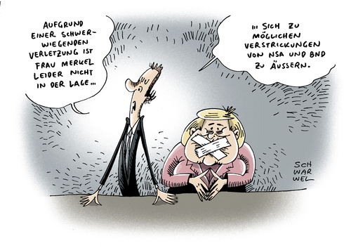 Cartoon: Merkel NSA BND Spähaffäre (medium) by Schwarwel tagged prism,affäre,usa,geheimdienst,nsa,kritik,karikatur,schwarwel,späh,daten,geheim,spion,spionage,merkel,bnd,prism,affäre,usa,geheimdienst,nsa,kritik,karikatur,schwarwel,späh,daten,geheim,spion,spionage,merkel,bnd