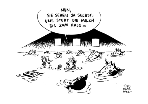 Cartoon: Milchbauern Protest Preisverfall (medium) by Schwarwel tagged milchbauern,protest,preisverfall,anstieg,preise,milch,bauern,landwirtschaft,lebensmittel,ernährung,unternehmen,kuh,kühe,karikatur,schwarwel,milchbauern,protest,preisverfall,anstieg,preise,milch,bauern,landwirtschaft,lebensmittel,ernährung,unternehmen,kuh,kühe,karikatur,schwarwel