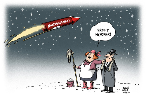 Cartoon: Mindestlohn (medium) by Schwarwel tagged neujahr,januar,mindestlohn,prosit,deutschland,arbeit,lohn,gehalt,arbeiter,karikatur,schwarwel,neujahr,januar,mindestlohn,prosit,deutschland,arbeit,lohn,gehalt,arbeiter,karikatur,schwarwel