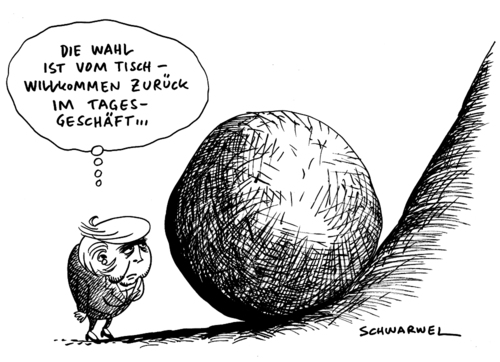 Cartoon: Nach der Wahl ist vor der Wahl (medium) by Schwarwel tagged wahl,bundespräsident,bundespräsidentenwahl,angela,merkel,regierung,deutschland,krise,wirtschaftskrise,finanzkrise,probleme,karikatur,schwarwel,der