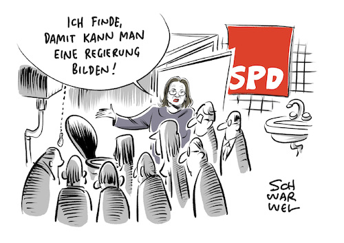 Cartoon: Nahles GroKo Sondierung (medium) by Schwarwel tagged groko,große,koalition,bundestagswahl,2017,wahl,spd,partei,parteien,cdu,csu,fdp,die,linke,grüne,nahles,martin,schulz,zwergensuaftsand,regierungsbildung,neuwahlen,nogroko,jusos,landesparteitag,merkel,klo,toilette,politik,deutschland,politiker,politikerin,parteichefin,sondierung,sondierungsgespräche,thesenpapier,sondierungspapier,fraktion,fraktionschefin,parteilinke,koalitionsverhandlungen,sonderparteitag,karikatur,schwarwel,groko,große,koalition,bundestagswahl,2017,wahl,spd,partei,parteien,cdu,csu,fdp,die,linke,grüne,nahles,martin,schulz,zwergensuaftsand,regierungsbildung,neuwahlen,nogroko,jusos,landesparteitag,merkel,klo,toilette,politik,deutschland,politiker,politikerin,parteichefin,sondierung,sondierungsgespräche,thesenpapier,sondierungspapier,fraktion,fraktionschefin,parteilinke,koalitionsverhandlungen,sonderparteitag,karikatur,schwarwel