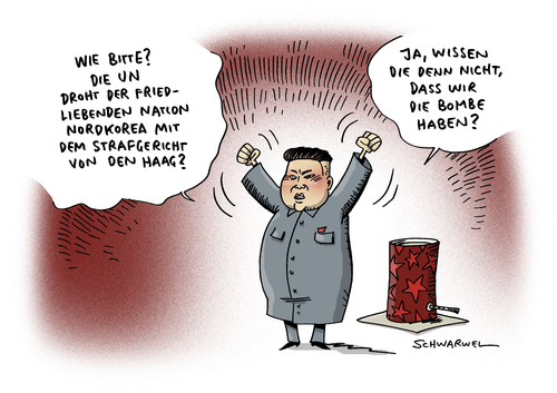 Cartoon: Nordkorea Anklage Den Haag (medium) by Schwarwel tagged nordkorea,anklage,den,haag,internationaler,strafgerichtshof,karikatur,schwarwel,atombombe,folter,qual,schmerz,mord,tot,tod,atomtest,istgh,pjöngjang,menschenrechte,menschenrechtsausschuss,nordkorea,anklage,den,haag,internationaler,strafgerichtshof,karikatur,schwarwel,atombombe,folter,qual,schmerz,mord,tot,tod,atomtest,istgh,pjöngjang,menschenrechte,menschenrechtsausschuss