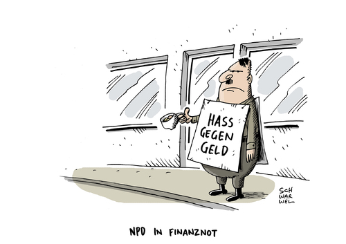 Cartoon: NPD Krise Finanznot (medium) by Schwarwel tagged npd,krise,mitarbeiter,kündigung,entlassung,job,zentrale,finanznot,hass,hitler,braun,rechts,partei,gewalt,terror,karikatur,schwarwel,npd,krise,mitarbeiter,kündigung,entlassung,job,zentrale,finanznot,hass,hitler,braun,rechts,partei,gewalt,terror,karikatur,schwarwel