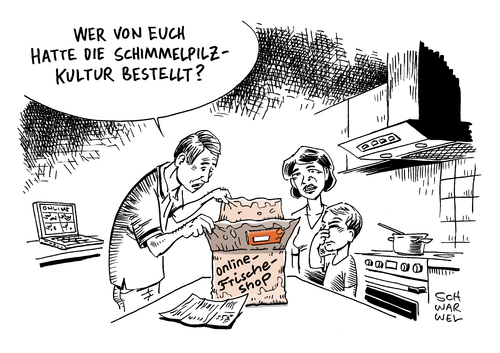 Cartoon: Online Lebensmittel (medium) by Schwarwel tagged online,lebensmittel,bestellung,essen,nahrung,internet,www,problem,händler,frische,frischhaltung,karikatur,schwarwel,online,lebensmittel,bestellung,essen,nahrung,internet,www,problem,händler,frische,frischhaltung,karikatur,schwarwel