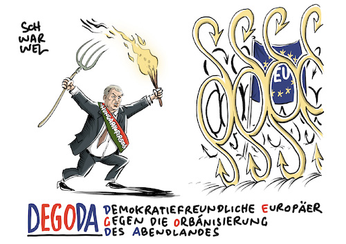 Cartoon: Orban Unganrn Strafverfahren EU (medium) by Schwarwel tagged rechts,rechte,nazi,nazis,rechtsextrem,rechtsextremismus,faschismus,faschisten,rechtsruck,national,radikal,rechtsradikal,rassismus,rassisten,orban,ungarn,regierung,regierungschef,eu,europäische,union,parlament,strafverfahren,rechtsstaatsverfahren,sanktion,sanktionsverfahren,rechtsnational,diktatur,demokratie,rechtsstaatlichkeit,meinungsfreiheit,pressefreiheit,flüchtlinge,geflüchtete,flüchtlingskrise,flüchtlingspolitik,migration,migrationspolitik,polen,einwanderung,einwanderungsland,europaparlament,europarat,osze,cartoon,karikatur,schwarwel,rechts,rechte,nazi,nazis,rechtsextrem,rechtsextremismus,faschismus,faschisten,rechtsruck,national,radikal,rechtsradikal,rassismus,rassisten,orban,ungarn,regierung,regierungschef,eu,europäische,union,parlament,strafverfahren,rechtsstaatsverfahren,sanktion,sanktionsverfahren,rechtsnational,diktatur,demokratie,rechtsstaatlichkeit,meinungsfreiheit,pressefreiheit,flüchtlinge,geflüchtete,flüchtlingskrise,flüchtlingspolitik,migration,migrationspolitik,polen,einwanderung,einwanderungsland,europaparlament,europarat,osze,cartoon,karikatur,schwarwel