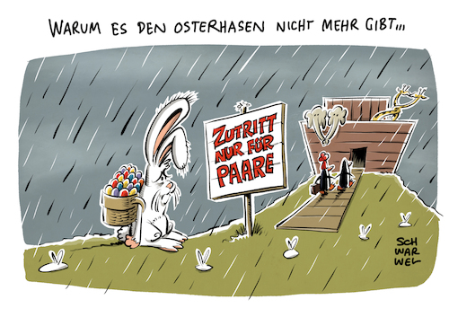 Cartoon: Ostern Osterhase (medium) by Schwarwel tagged ostern,osterhase,osterei,ostereier,ostereiersuche,jesus,kurche,religion,kreuz,kreuzigung,auferstehung,feiertag,karfreitag,ostersamstag,ostermontag,neues,testament,altes,osterbrauch,osterbräuche,brauch,bräuche,brauchtum,ostermarsch,osterspaziergang,schweinevogel,moses,arche,noah,bibel,tiere,flut,gott,kasten,schiff,regen,traurig,traurigkeit,einsam,einsamkeit,rettung,weltuntergang,comic,cartoon,karikatur,schwarwel,ostern,osterhase,osterei,ostereier,ostereiersuche,jesus,kurche,religion,kreuz,kreuzigung,auferstehung,feiertag,karfreitag,ostersamstag,ostermontag,neues,testament,altes,osterbrauch,osterbräuche,brauch,bräuche,brauchtum,ostermarsch,osterspaziergang,schweinevogel,moses,arche,noah,bibel,tiere,flut,gott,kasten,schiff,regen,traurig,traurigkeit,einsam,einsamkeit,rettung,weltuntergang,comic,cartoon,karikatur,schwarwel