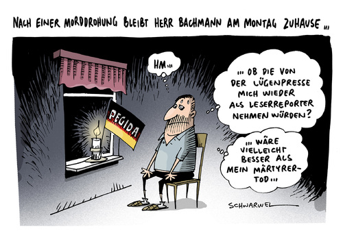 Cartoon: Polizei verbietet PEGIDA Demo (medium) by Schwarwel tagged lügenpresse,bachmann,schwarwel,karikatur,dresden,demonstration,demo,pegida,verbot,polizei,morddrohung,mord,gewalt,terror,terror,gewalt,mord,morddrohung,polizei,verbot,pegida,demo,demonstration,dresden,karikatur,schwarwel,bachmann,lügenpresse