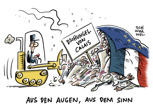 Cartoon: Räumung Lager Calais (medium) by Schwarwel tagged räumung,lager,flüchtlingslager,calais,frankreich,dschungel,europa,guantanamo,flüchtlinge,geflüchtete,flüchtlingspolitik,flüchtlingscamp,flüchtlingskrise,asyl,asylsuchende,migration,krieg,karikatur,schwarwel,räumung,lager,flüchtlingslager,calais,frankreich,dschungel,europa,guantanamo,flüchtlinge,geflüchtete,flüchtlingspolitik,flüchtlingscamp,flüchtlingskrise,asyl,asylsuchende,migration,krieg,karikatur,schwarwel