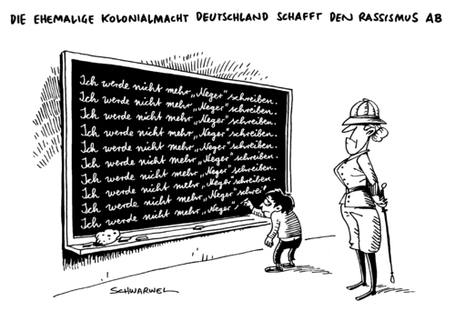 Cartoon: Rassistische Wörter kolonial (medium) by Schwarwel tagged deutsche,verteidigung,rassistische,wörter,rassismus,neger,koloniale,vergangenheit,karikatur,schwarwel,deutsche,verteidigung,rassistische,wörter,rassismus,neger,koloniale,vergangenheit,karikatur,schwarwel