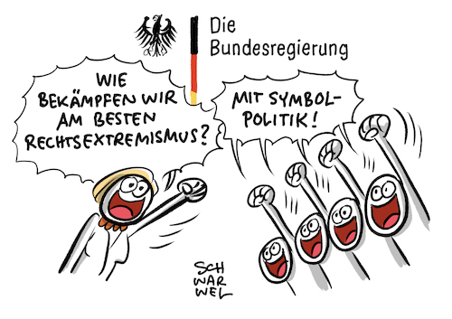 Cartoon: Rechtsextremismus Symbolpolitik (medium) by Schwarwel tagged rechtsextremismus,rechtsextrem,rassismus,rassistisch,rassisten,rechtspopulismus,faschisten,faschismus,nazi,nazis,neonazis,netzwerkdg,social,media,www,facebook,internet,netz,world,wide,web,hass,hetze,hate,speech,hatespeech,trolle,symbolpolitik,prävention,soziale,medien,twitter,im,netzwerke,darknet,sicherheitsbehörden,verfassungsschutz,radikal,radikalisierung,antisemitismus,antisemiten,judenhass,judenverfolgung,holocaust,islamismus,mordaufrude,morddrohungen,mordanschlag,cartoon,karikatur,schwarwel,rechtsextremismus,rechtsextrem,rassismus,rassistisch,rassisten,rechtspopulismus,faschisten,faschismus,nazi,nazis,neonazis,netzwerkdg,social,media,www,facebook,internet,netz,world,wide,web,hass,hetze,hate,speech,hatespeech,trolle,symbolpolitik,prävention,soziale,medien,twitter,im,netzwerke,darknet,sicherheitsbehörden,verfassungsschutz,radikal,radikalisierung,antisemitismus,antisemiten,judenhass,judenverfolgung,holocaust,islamismus,mordaufrude,morddrohungen,mordanschlag,cartoon,karikatur,schwarwel