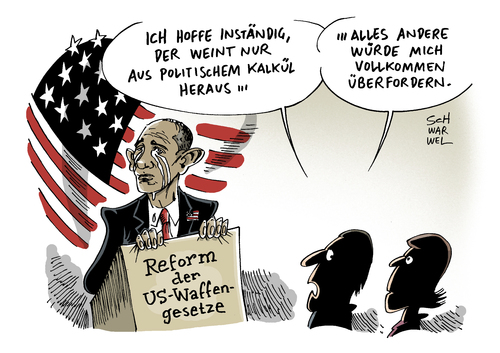 Cartoon: Reform des US-Waffenrechts (medium) by Schwarwel tagged reform,us,usa,waffenrecht,waffen,terror,gealt,obame,weint,tränen,barack,obama,pläne,waffengewalt,gesetz,recht,karikatur,schwarwel,schusswaffen,schießerei,reform,us,usa,waffenrecht,waffen,terror,gealt,obame,weint,tränen,barack,obama,pläne,waffengewalt,gesetz,recht,karikatur,schwarwel,schusswaffen,schießerei