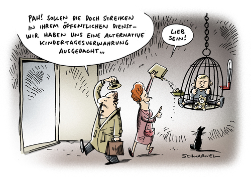 Cartoon: Streik um mehr Lohn (medium) by Schwarwel tagged streik,öffentlicher,dienst,lohn,gehalt,geld,finanzen,wirtschaft,arbeiter,arbeitnehmer,karikatur,schwarwel,streik,öffentlicher dienst,gehalt,finanzen,arbeiter,arbeitnehmer,öffentlicher,dienst