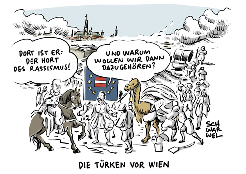 Cartoon: Streit um EU Beitritt (medium) by Schwarwel tagged türkei,streit,eu,europäische,union,europa,beitritt,cavusoglu,österreich,hort,rassismus,außenminister,kurz,türkisch,regierung,türken,wien,karikatur,schwarwel,türkei,streit,eu,europäische,union,europa,beitritt,cavusoglu,österreich,hort,rassismus,außenminister,kurz,türkisch,regierung,türken,wien,karikatur,schwarwel