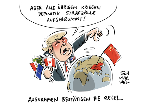 Cartoon: Trump Strafzölle (medium) by Schwarwel tagged donald,trump,us,usa,america,amerika,präsident,president,weißes,haus,strafe,strafzölle,zoll,eu,europäische,union,handelsbeauftragter,aluminium,stahl,strafzoll,import,export,china,handel,chinesen,handelsstreit,cartoon,karikatur,schwarwel,donald,trump,us,usa,america,amerika,präsident,president,weißes,haus,strafe,strafzölle,zoll,eu,europäische,union,handelsbeauftragter,aluminium,stahl,strafzoll,import,export,china,handel,chinesen,handelsstreit,cartoon,karikatur,schwarwel