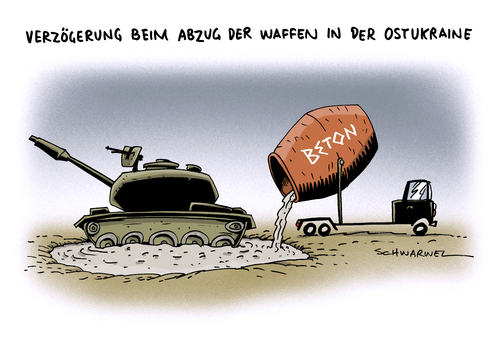 Cartoon: Ukraine Stop Rückzug Waffen (medium) by Schwarwel tagged ukraine,stop,rückzug,waffen,kiew,panzer,gewalt,krieg,frieden,terror,karikatur,schwarwel,ukraine,stop,rückzug,waffen,kiew,panzer,gewalt,krieg,frieden,terror,karikatur,schwarwel