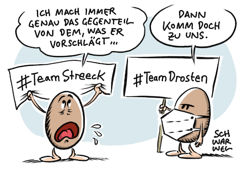 Cartoon: Virologe Streeck Drosten (medium) by Schwarwel tagged corona,covid19,pandemie,virus,coronavirus,shutdown,lockdown,lockerungen,inzidenz,virologe,virologie,drosten,streeck,teamdrosten,teamstreeck,talkshows,coronaexperte,cartoon,karikatur,illustration,schwarwel,corona,covid19,pandemie,virus,coronavirus,shutdown,lockdown,lockerungen,inzidenz,virologe,virologie,drosten,streeck,teamdrosten,teamstreeck,talkshows,coronaexperte,cartoon,karikatur,illustration,schwarwel