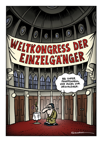 Cartoon: Weltkongress der Einzelgänger (medium) by Schwarwel tagged schwarwel,cartoon,witz,el,depressivo,kongress,welt,einzelgänger,allein,party,event,veranstaltung,weltkongress,kongress,welt,einzelgänger,veranstaltung,weltkongress,party,einsam,einsamkeit