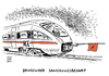 Cartoon: Deutsche Bahn Sanierungsfall (small) by Schwarwel tagged deutsche,bahn,db,zug,verkehr,pünktlichkeit,konzern,konzernchef,grube,sanierungsfall,sanierung,karikatur,schwarwel,ice
