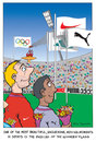 Cartoon: A Moving Momement (small) by etc tagged olympic,games,sports,flags,big,companies,money
