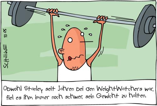 Cartoon: weightwatcher (medium) by Josef Schewe tagged sports,man,mann,gewichtheben,gewicht,halten,schwer,,weight watchers,gewicht,übergewicht,diät,ernährung,fitness,krafttraining,training,fitnessstudio,hanteln,dick,dünn,weight,watchers