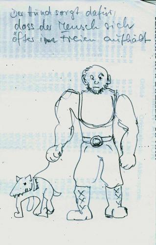 Cartoon: Herr und Hund (medium) by manfredw tagged beissen,kraft,stiefel,gewalt,muskelshirt,shirt,muskel,bullterrier,pitbull,mann,hund