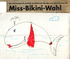 Cartoon: Bikini Wal (small) by manfredw tagged bikini,wahl,wal,sprache,hören,denken,sehen