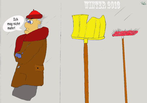 Cartoon: Genug (medium) by Peter Losch tagged winter,frühling,schnee,schneeschaufel,kälte,grau,wintersachen