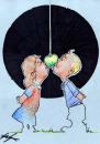 Cartoon: CATCHING AN APPLE (small) by KARKA tagged apple children