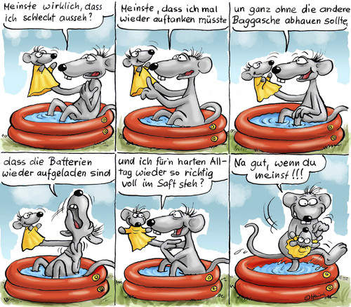 Cartoon: Batterien aufladen (medium) by Ratte Ludwig tagged ratte,ludwig,erholung,batterien,alltag