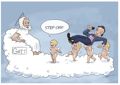 Cartoon: Gott (medium) by tinotoons tagged gott,god,angels,heaven,tinotoons