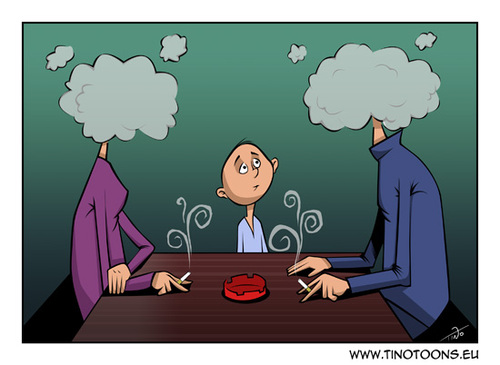 Cartoon: Smoke parents (medium) by tinotoons tagged smoke,cigarette,parents,smoker