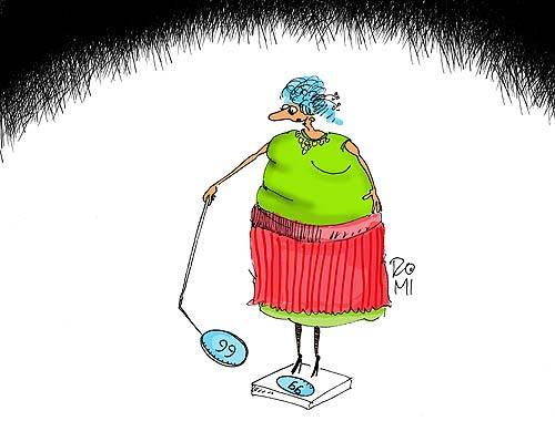 Cartoon: - (medium) by romi tagged fat,woman,weight,mirror