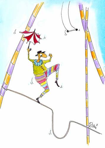 Cartoon: - (medium) by romi tagged circus,clown,rope