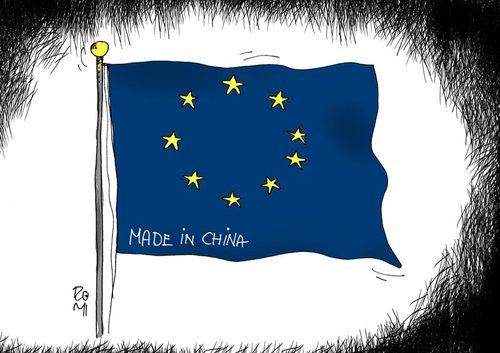 Cartoon: flag EU (medium) by romi tagged flag,eu,china