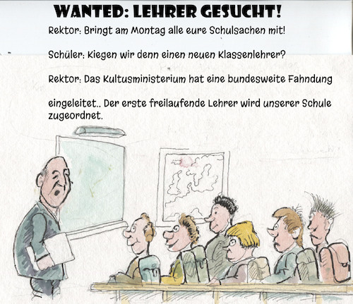 Cartoon: Lehrer gesucht (medium) by bertkohl tagged lehrernotstand