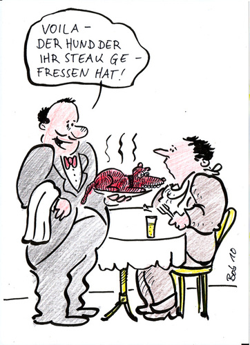 Cartoon: chiliconcane (medium) by bob tagged restaurant,kellner,hund,gast