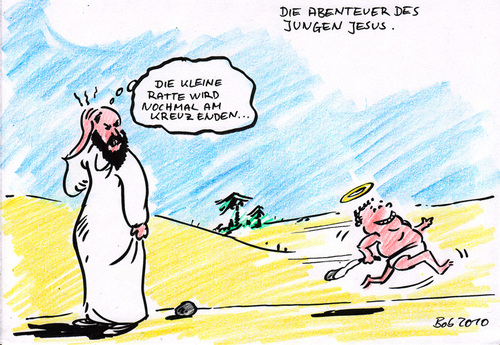 Cartoon: der junge herr jesus (medium) by bob tagged jesus,kreuzigung