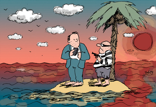 Cartoon: eineinsel (medium) by bob tagged einsame,insel,desert,island