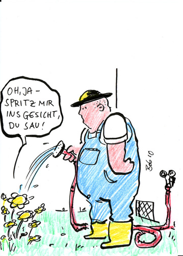 Cartoon: Ins Gesicht! (medium) by bob tagged blumen