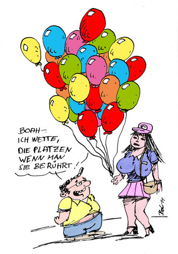 Cartoon: Luftballonverkäuferin (medium) by bob tagged brüste,oberweite,ballons,luftballons,luftballonverkäuferin,bob