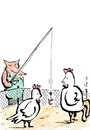 Cartoon: Du Fuchs! (small) by bob tagged fuchs huhn angeln
