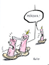 Cartoon: Mörder! (small) by bob tagged kerzen,mord
