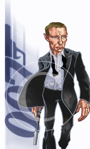 Cartoon: James Bond Caricature (medium) by nolanium tagged james,bond,007,caricature,daniel,craig,nolan,harris,nolanium