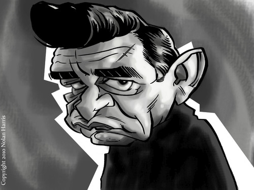 Cartoon: Johnny Cash Caricature (medium) by nolanium tagged johnny,cash,caricature,nolan,harris,nolanium