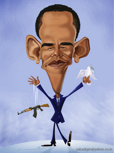 Cartoon: Barack Hussein Obama (medium) by Abdul Salim tagged barack,obama,caricature,photoshop