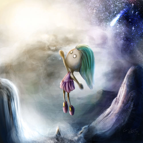 Cartoon: Dreams (medium) by hellgolem tagged illustration,painting,digital,cartoon,enchanting,myth,fantasy,fly,child,dreams