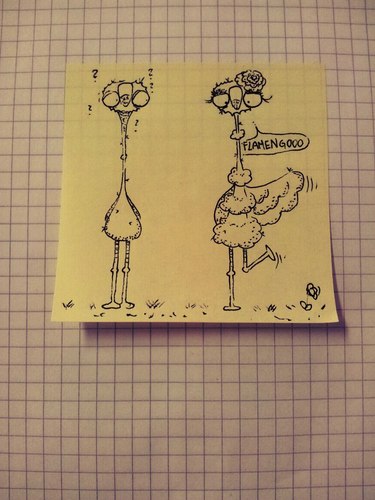 Cartoon: Flamengooo (medium) by Post its of death tagged flamingo