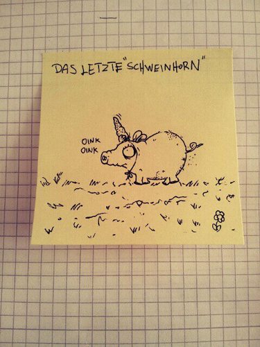 Cartoon: schweinhorn (medium) by Post its of death tagged schwein